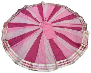 Pink And Magenta Striped <b>Lehenga</b> Choli Floor Length Traditional Wedding Outfit Loose Fit Polyester <b>Women</b> India Pakistan - Product Image 2