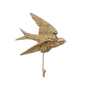 Crochet mural décoratif vintage en métal massif, design créatif d'oiseau volant, pour manteaux et sacs, accessoire de décoration intérieure - Product Image 1