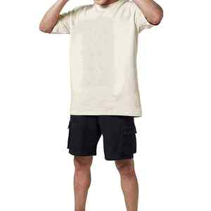 เสื้อยืดคอตตอนหนาน้ำหนักมากทรงโอเวอร์ไซส์ สกรีนโลโก้ได้ตามสั่ง เสื้อผ้าสตรีทแวร์ชาย ทรงไหล่ตก เสื้อยืดเปล่าคุณภาพสูง - Product Image 6