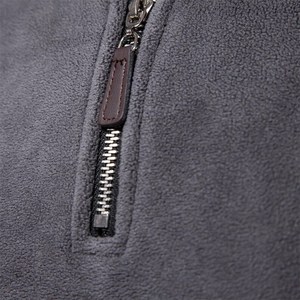 Sudadera de algodón ligera informal con media cremallera y cuello simulado de forro polar premium para hombre - Product Image 3