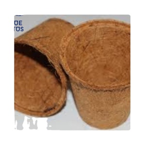 Jardinière carrée en fibre de coco minimaliste, écologique et biodégradable avec trou de drainage pour l'utilisation en jardin et pour les fleurs/plantes vertes - Product Image 5