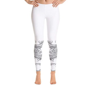 Leggings de Yoga Blancos de Cintura Alta, Pantalones Deportivos Estampados, Ropa Deportiva de Longitud Completa para Mujer - Product Image 1
