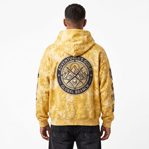 Sweat à capuche zippé pour homme en molleton délavé à l'acide, brodé, épais, coupe oversize, style streetwear, à épaules tombantes - Product Image 3