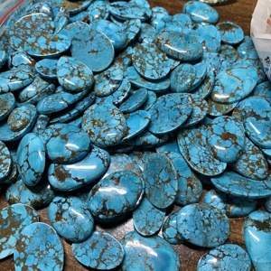 Turquesa de Magnesita, Gemas Minerales Sueltas, Cabujón Pulido, Teñido, con Efecto de Fuego Azul, Varias Formas, Todos los Tamaños, para Joyería - Product Image 5