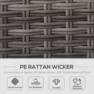 6-Piece Patio Furniture Set PE <b>Rattan</b> <b>Outdoor</b> Dining Conversation Set with 3 <b>Sofas</b> 2 Ottomans Slatted WPC Top - Product Image 4