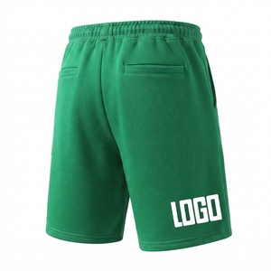Pantalones cortos de algodón personalizados para hombre, a la moda, de cintura media, con cordón ajustable, informales, con estampado de logotipo. - Product Image 2