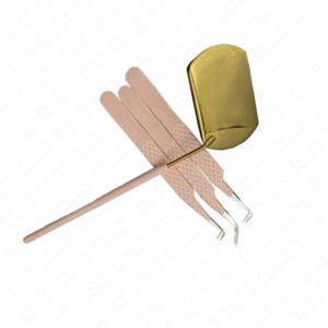 4PCS Gold Stainless Steel Eyelash Extension Tweezers Set with Mirror Nano Grip Precision <b>Lash</b> Applicator <b>Kit</b> Pro Tool - Product Image 4