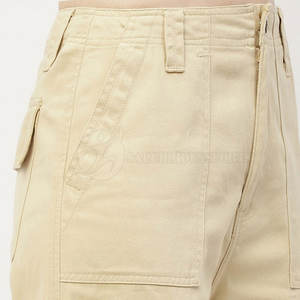 Pantalon cargo décontracté pour femme, taille mi-haute, en toile 100% coton, imperméable, séchage rapide, respirant, hiver, devant plat, teint uni, personnalisable - Product Image 6