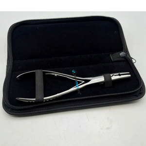 Pince à extensions capillaires multifonctionnelle en acier inoxydable courbée à 1 trou, écologique, pour extensions de cheveux naturels, trou de 3 mm - Product Image 4