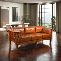Élégant canapé modulaire Chesterfield convertible en cuir véritable trois places en forme de L, extensible, avec roulettes rafraîchissantes, mobilier de maison