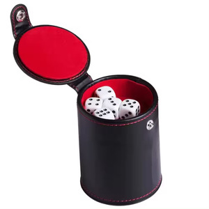 Copa de Dados Redonda de PU Azul, Estilo Clásico, Estuche de Almacenamiento Duradero para Juegos de Adultos - Product Image 6