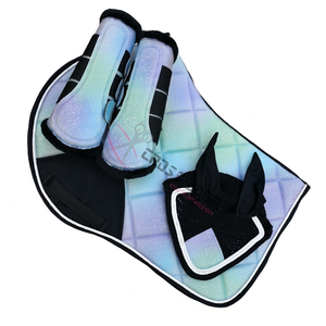 Custom Printed Horse Saddle Pad Ear <b>Bonnet</b> Brushing Boots Set Lightweight Durable Anti Sweat Equestrian Equipment - Product Image 1