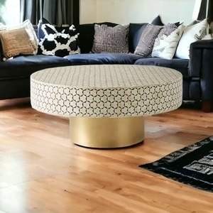 Mesa de Centro Premium con Incrustaciones de Hueso Negro, Hecha a Mano con Madera de Pino y MDF, Ecológica, Impermeable y Decorativa para un Salón Moderno - Product Image 3