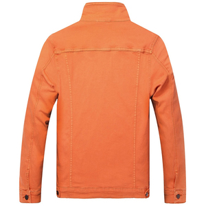 Chaqueta vaquera rosa para hombre, cuello vuelto, botones de cuerno, bolsillos delanteros, informal, otoño, color liso, corte ajustado, 300g, algodón ecológico - Product Image 5