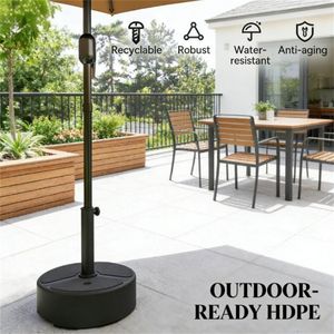 Base carrée noire pour parasol de terrasse extérieur – Supports et bases pour parasols de patio - Product Image 3
