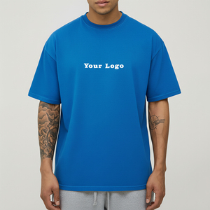 Camiseta Negra Extra Grande Personalizada OEM/ODM para Hombre, Hombros Caídos, 100% Algodón, Color Sólido, Transpirable, Estilo Hip Hop - Product Image 3