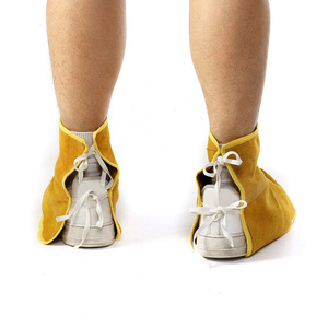 Men's Yellow Cowhide Leather Safety Clothing Heat Resistant Flame Retardant Gardening Protector Shoe Cover for Welding Feet - Product Image 3