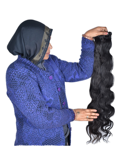 ผมต่อแบบมนุษย์มีหนังกำพร้าสีดำ100% สีธรรมชาติไม่ผ่านกระบวนการผมเรมี่คลื่นลึกแบบเวียดนาม - Product Image 1