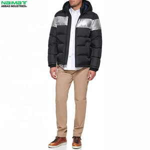 Stand Collar Bomber Puffer <b>Jacket</b> <b>Men</b> No Hood Ribbed Cuff Classic Casual Quilted <b>Flight</b> <b>Jacket</b> Warm Padded Coat - Product Image 4