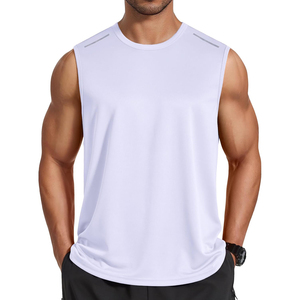 Camiseta sin mangas de punto rojo liso con cuello redondo para hombre, estilo deportivo, de secado rápido, corte regular, para gimnasio, tendencia 2026, ODM OEM - Product Image 3