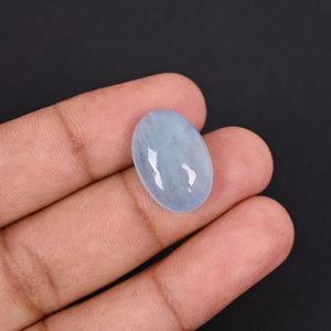 Aguamarina Natural de 14.8 Quilates, 19x13mm, Forma Ovalada de Cabujón, Certificada, Personalizable, Piedra Preciosa Suelta - Product Image 2