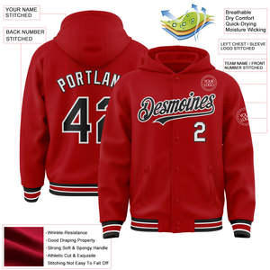เสื้อแจ็คเก็ตเบสบอลแบบกำหนดเองสุดพิเศษ พร้อมโลโก้ทีม หมายเลขผู้เล่น แบบ Varsity Bomber ติดกระดุมแบบ Snap  รับผลิตแบบ OEM ODM ขายส่งเสื้อผ้าจากโรงงาน - Product Image 3