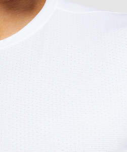 T-shirt blanc pour homme, manches courtes, coton, coupe classique, style minimaliste, logo personnalisé - Product Image 5