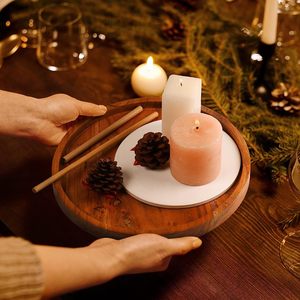 Bandeja para Servir Café, Redonda, de Madera, Tamaño Personalizado, Apta para Lavavajillas, Ecológica, Decorativa, Última Llegada - Product Image 2