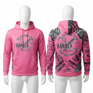 Sudadera con Capucha para Hombre, Estilo Barbería, Premium, 350 GSM, Mezcla de Algodón y Felpa, con Logotipo Personalizado Impreso, Rosa, Negro, Blanco, Ropa Personalizada al por Mayor - Product Image 6