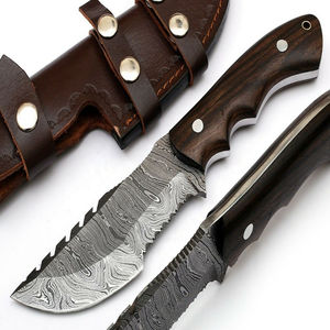 Couteau de chasse et de camping à lame fixe en acier Damas fait main, robuste, avec étui, vente en gros, OEM/ODM, personnalisable - Product Image 1