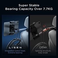 LISEN Support universel pour voiture iPad Siège arrière Support pour tablette pour enfants adultes Famille Road Trip Convient à tous les appareils de 4.7 à 12.9 pouces Noir
