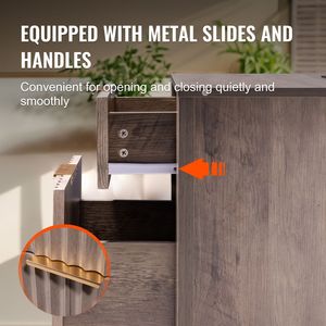 Set di 2 tavolini da salotto in stile rustico, tavolino laterale a 3 livelli con mobiletto contenitore, 2 cassetti e stazione di ricarica, utilizzabile anche come comodino - Product Image 5