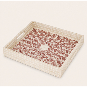 Bandeja Decorativa Cuadrada Moderna con Incrustaciones de Madreperla para Servir, Ideal para Bodas, Hogar y Hoteles, Personalizable OEM - Product Image 5