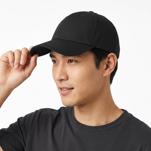 หมวกเบสบอลแบบ 6 แผง สีดำ ยูนิเซ็กซ์ ปรับขนาดได้ ผ้าทวิลสีพื้น สำหรับผู้ใหญ่ ใส่ได้ทุกฤดู - Product Image 4