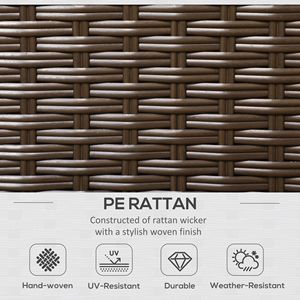 Canapé d'extérieur 2 places en rotin PE beige avec coussins imperméables en mousse pour patio - Product Image 4