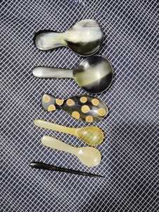 Eco Friendly Horn Cutlery Sets Bulk Handmade Natural Dinnerware Fork Spoon Knife 10ml <b>Gold</b> Plated Mirror Kitchen Dining - Product Image 3