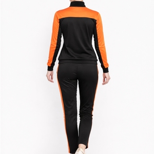 Conjunto Deportivo para Mujer con Bloques de Color, Chaqueta con Cremallera de Manga Larga, Ropa Deportiva Transpirable de Poliéster para Otoño con Bolsillos Laterales - Product Image 2