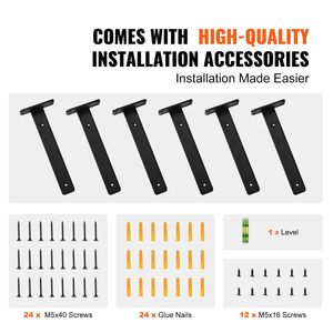 Staffe per Mensole Galleggianti Resistenti 8FT X 4FT X 1.6FT, 6 Pezzi, in Acciaio Nero Opaco, Spessore 5mm, per Mensole Spesse 5mm - Product Image 6