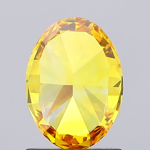Diamant CVD de laboratoire de couleur jaune profond fantaisie, forme ovale, taille 4,00 carats, clarté VS2, certifié IGI, pierres pour bijoux fantaisie. - Product Image 3