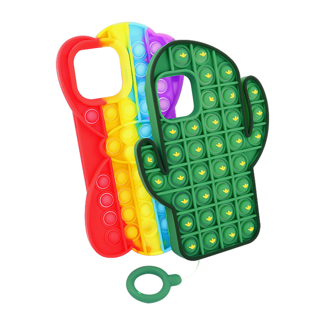 Free Design KolorFish Fidget Popper Toys Phone Case Push Pop Bubble Fidgets Sensory Toy Phone Shell Stress Relief Silicone Cover