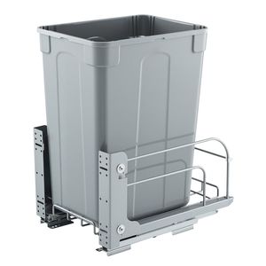 Poubelle coulissante 35 QT pour armoires de cuisine, bac de recyclage en métal robuste, conteneur à déchets à fixation murale - Product Image 1