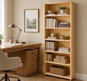 Modern Wooden Bookcase 6 <b>Shelves</b> Storage Rack Freestanding Cubby <b>Shelf</b> <b>Unit</b> for Living Room Home Office - Product Image 3
