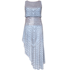 Vestido de Noche de Lujo con Cuentas y Lentejuelas |   Cuello redondo sin mangas |   Vestido de Fiesta Elegante con Dobladillo Asimétrico |   Invitado de Boda |   Vestido de Graduación para Mujer - Product Image 1