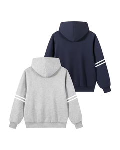 Color Block Winter Lined Boys Hoodie Pullover Sweatshirt Hooded Long Sleeve Fleece Eco-Friendly Breathable Polyester/Cotton - Product Image 2