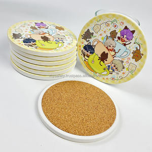Sous-verres en céramique rectangulaires classiques écologiques imprimés par sublimation, porte-gobelets en liège, design personnalisé, peinture personnalisée, pas cher - Product Image 1