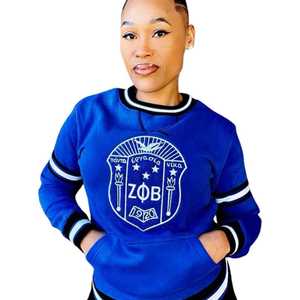 เสื้อสเวตเชิ้ตคอกลม Zeta Phi Beta Blue Crest ปักลายเชนิลล์ เสื้อผ้าชมรมพี่น้องชาวกรีก สำหรับทุกเพศ ผลิตจากผ้าฝ้ายพรีเมียม - Product Image 6