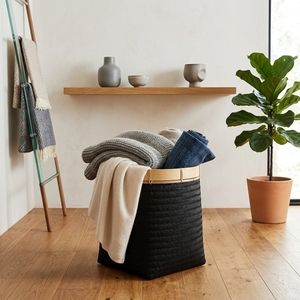 Rafika <b>Basket</b> Black Woven Natural Fiber Storage Bin <b>Plant</b> Pot Planter Decorative Home Organizer Laundry <b>Basket</b> Holder - Product Image 3