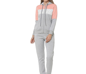 Ensemble de survêtement zippé uni pour femme, sweat à capuche et pantalon de jogging, streetwear décontracté, hiver, 100% coton, prix abordable, prix de gros - Product Image 1
