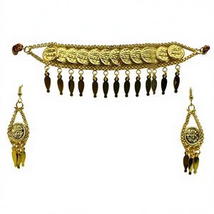 Nuevo Conjunto de Joyería Árabe, Collar con Baño de Oro, Diseño Clásico, Gargantillas para Mujer, Moda Exclusiva en Línea, Latón - Product Image 1