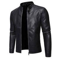 Blouson aviateur en cuir de vachette noir pour homme, col montant, fermeture éclair, coupe ajustée, manches classiques, style hiver, finition soignée